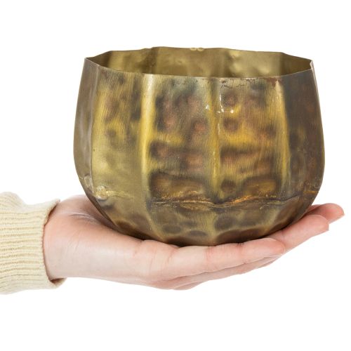 Vaso decorativo in metallo, ottone, Ø22/18/14 cm, set da 3 | Floristik24.it