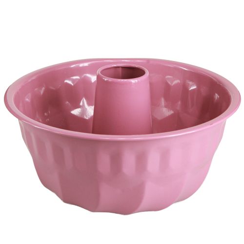 Floristik24 Stampo da forno ciotola decorativa in metallo Gugelhupf rosa Ø23cm H12cm