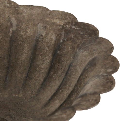 Prodotto Ciotola decorativa in metallo su piede calice grigio marrone antico Ø12cm H18cm