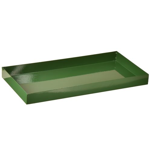 Vassoio decorativo in metallo rettangolare verde 30×15cm