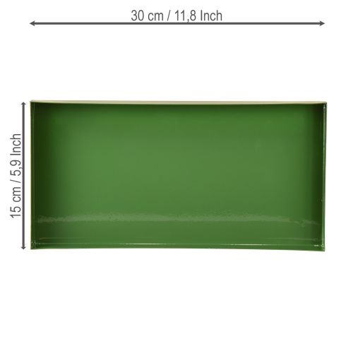Prodotto Vassoio decorativo in metallo rettangolare verde 30×15cm