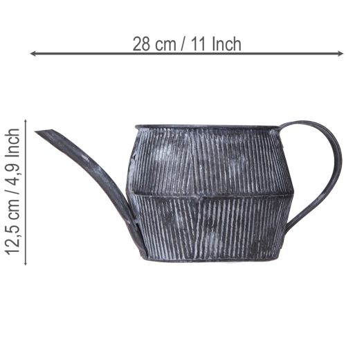 Prodotto Decorazione brocca in metallo con scanalature vintage in nero H12,5cm