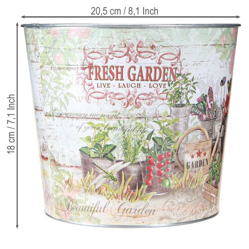 Prodotto Vaso per piante in metallo Fresh Garden colorato Vintage H18cm