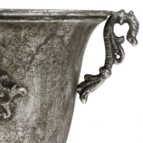 Floristik24 Coppa in metallo argento antico Ø20.0cm H30cm