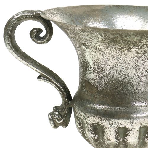 Floristik24 Tazza in metallo aspetto antico argento Ø12,5cm H16,5cm