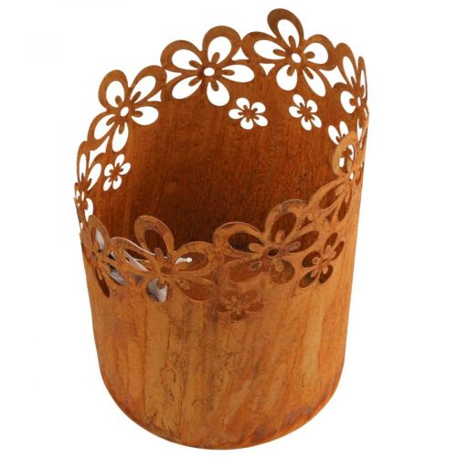 Lanterna decorativa in metallo ruggine vaso in metallo Ø12cm H17cm