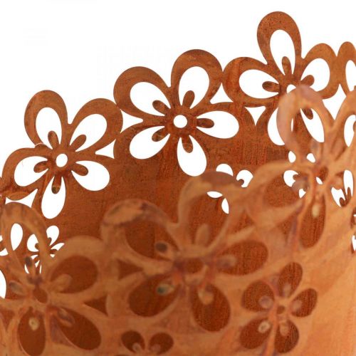 Floristik24 Lanterna decorativa in metallo ruggine vaso in metallo Ø16cm H23cm