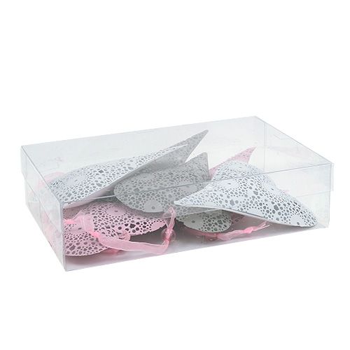 Floristik24 Appendino in metallo a forma di cuore. 12 cm 6 pezzi