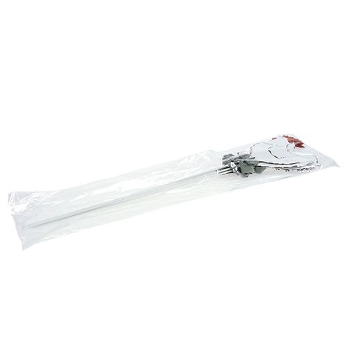 Floristik24 Pollo in metallo su stecco bianco 16 cm 6 pezzi