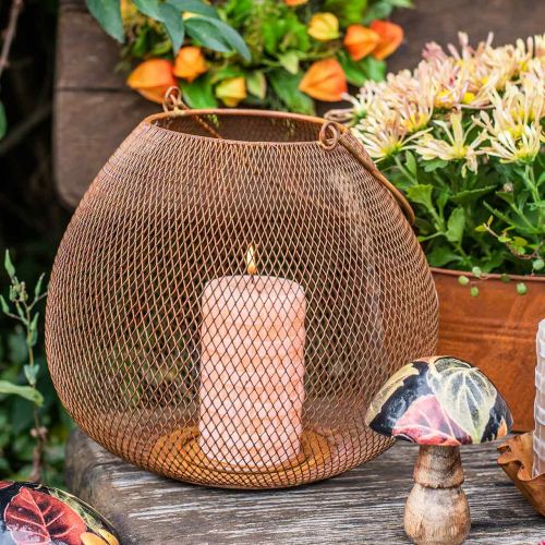 Floristik24 Lanterna in metallo con griglia decorazione da tavolo Ø26cm H20cm