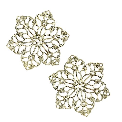 Fiore in metallo con ornamento Ø5,5cm oro 24 pezzi | Floristik24.it