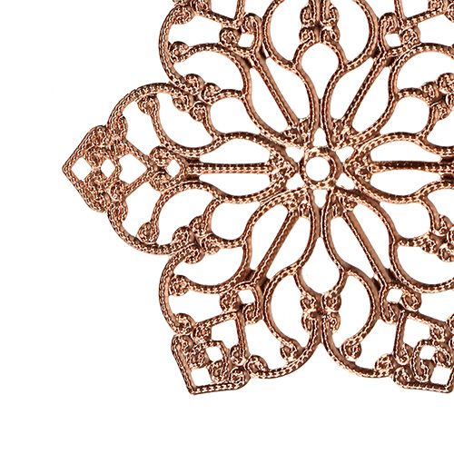 Floristik24 Fiore in metallo con ornamento Ø5,5cm rame 24 pezzi