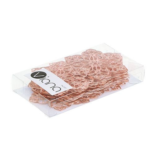 Floristik24 Fiore in metallo con ornamento Ø5,5cm rame 24 pezzi