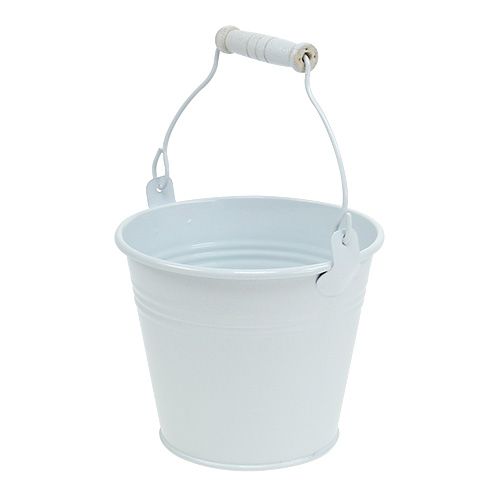 Floristik24 Secchio in metallo bianco Ø12cm H10cm 8 pz
