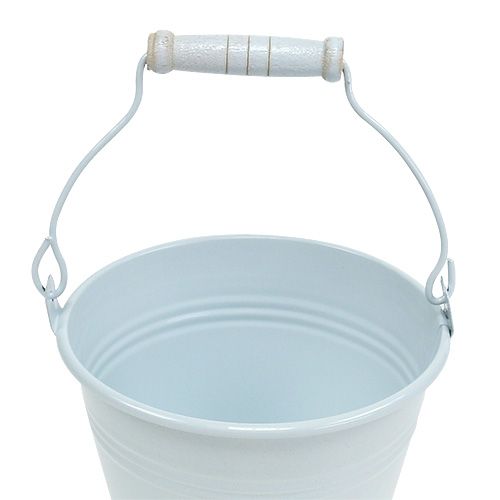 Floristik24 Secchio in metallo bianco Ø12cm H10cm 8 pz
