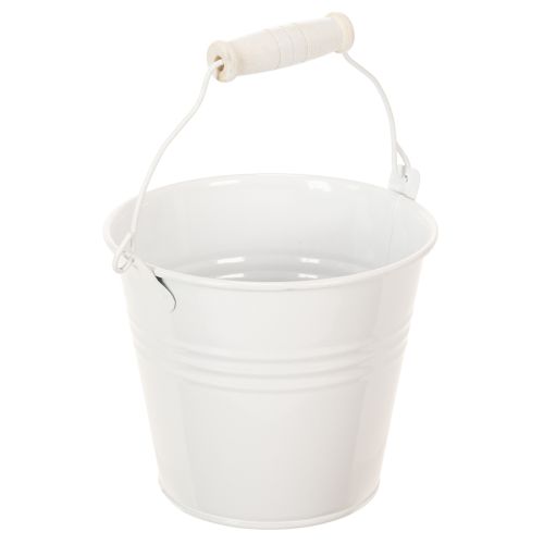 Prodotto Secchi in metallo, bianchi, Ø12cm, H10cm, 8 pezzi