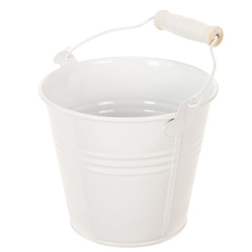 Prodotto Secchi in metallo, bianchi, Ø12cm, H10cm, 8 pezzi