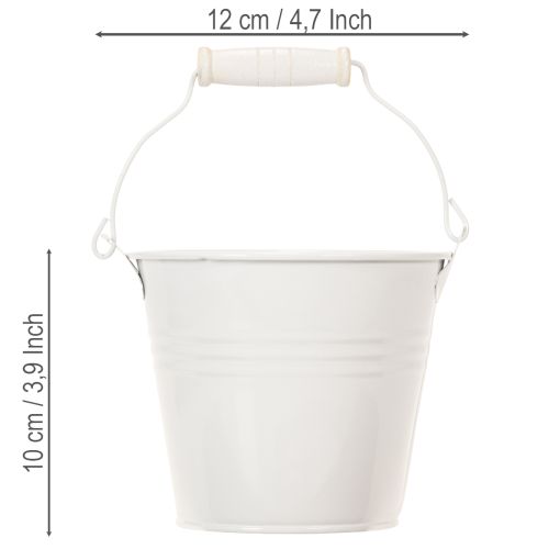 Prodotto Secchi in metallo, bianchi, Ø12cm, H10cm, 8 pezzi