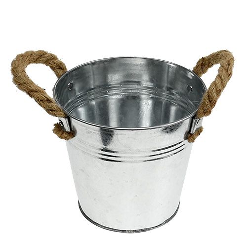 Prodotto Secchiello in metallo lucido con manici in corda Ø16cm