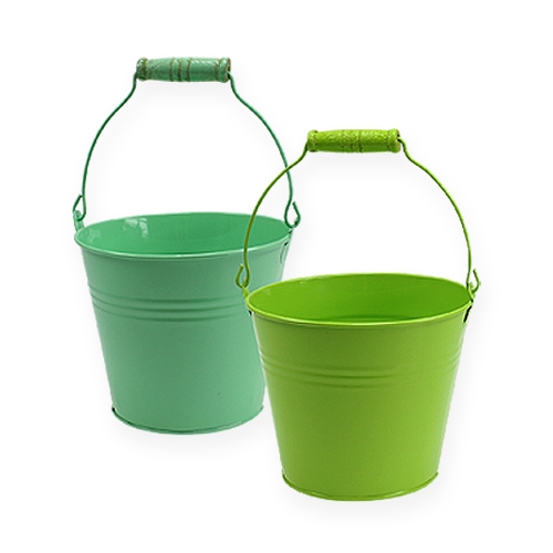 Floristik24 Specchio decorativo secchio verde. Ø12cm H10cm 8 pezzi.