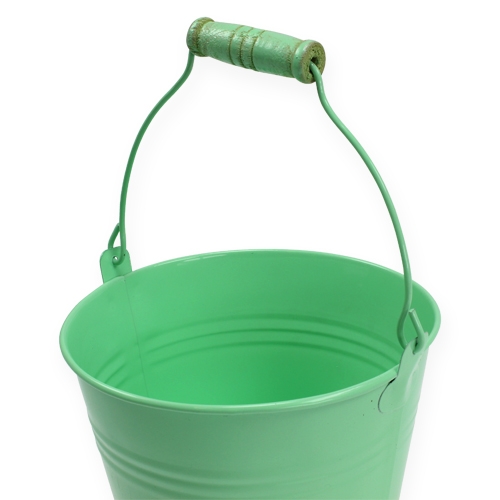 Floristik24 Specchio decorativo secchio verde. Ø12cm H10cm 8 pezzi.