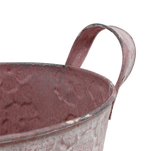 Floristik24 Secchio di metallo con fiori Rosa Ø15,5cm H15cm