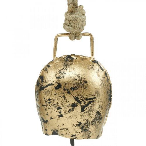 Prodotto Campane da appendere, mini campanacci, casa di campagna, campane in metallo dorato, aspetto antico 7 × 5 cm 12 pezzi