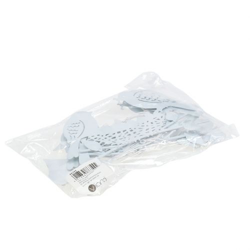 Floristik24 Appendino in metallo nido di uccello con cuore bianco 18 cm 3 pezzi