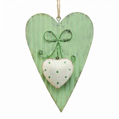 Prodotto Cuore in metallo, cuore decorativo da appendere, decorazione cuore H14,5 cm 2 pezzi