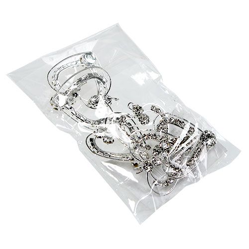 Floristik24 Cuori di metallo argento 3 cm 6 pezzi