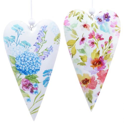 Floristik24 Cuori in metallo da appendere 17,5 cm 4 pezzi