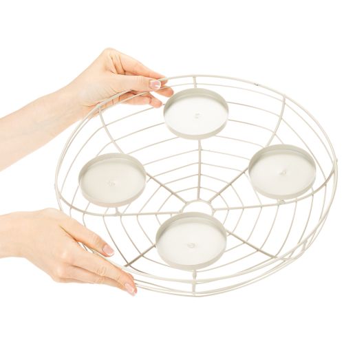 Portacandele rotondo per corona d'Avvento, adatto per quattro lumini o candele, 35 cm | Floristik24.it