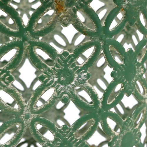 Floristik24 Cestino ovale in metallo con manico 25cm x 16,5cm H21cm Verde