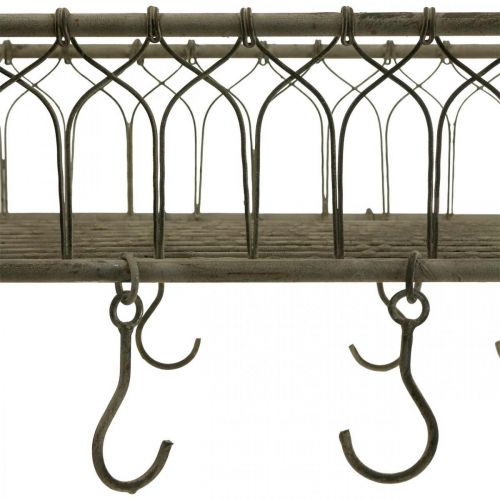 Floristik24 Cestino quadrato in metallo con gancio appeso decoro metallo 50x30,5x12,5cm