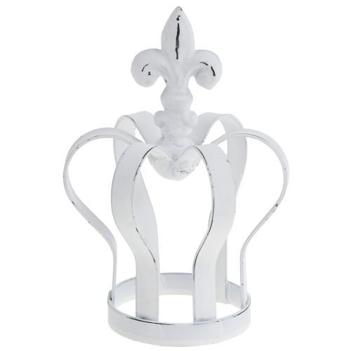 Floristik24 Corona in metallo bianco Ø9,5cm H13cm