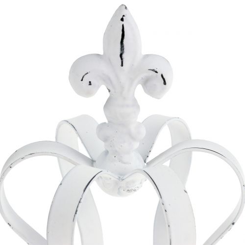 Corona in metallo bianco Ø9,5cm H13cm | Floristik24.it