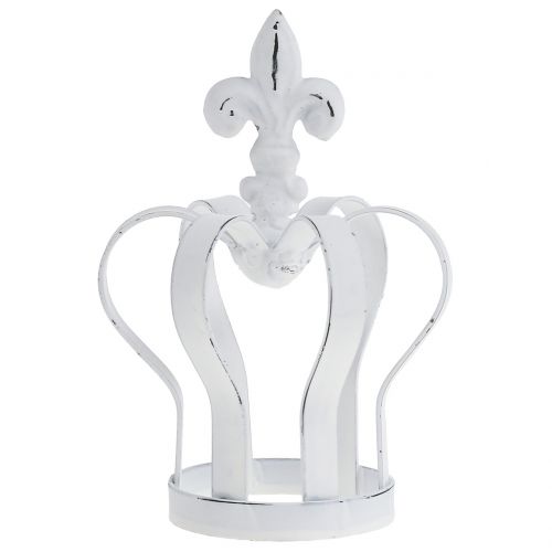 Corona in metallo bianco Ø9,5cm H13cm | Floristik24.it