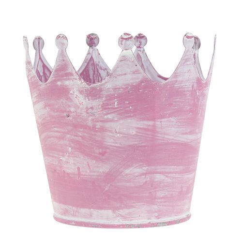 Floristik24 Corona in metallo rosa bianco lavato Ø10cm H9cm 6pz