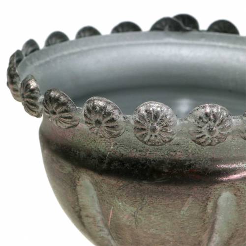 Floristik24 Tazza decorativa grigio metallo, argento Ø13cm H14,5cm