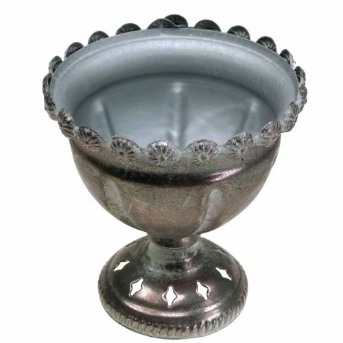 Coppa decorativa grigio metallo, argento Ø13cm H14.5cm