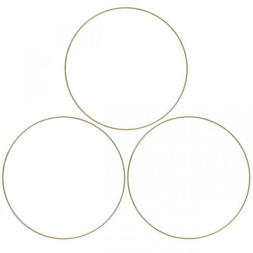 Floristik24 Anello in metallo Anello decorativo Scandi Anello decorativo Anello oro Ø20,5cm 6 pz
