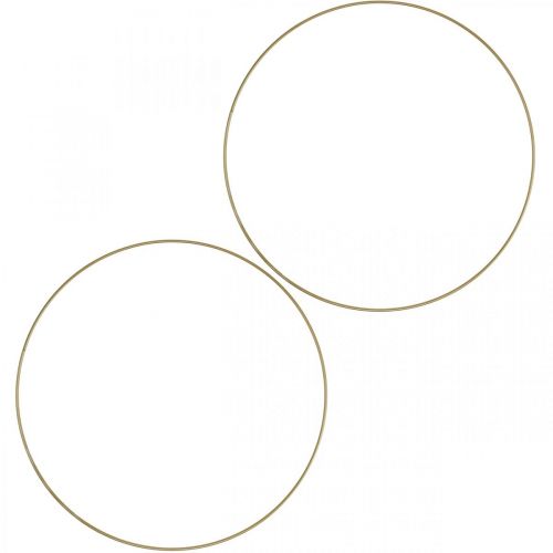 Floristik24 Anello decorativo anello in metallo Anello decorativo anello Scandi oro Ø 25,5 cm 6 pezzi