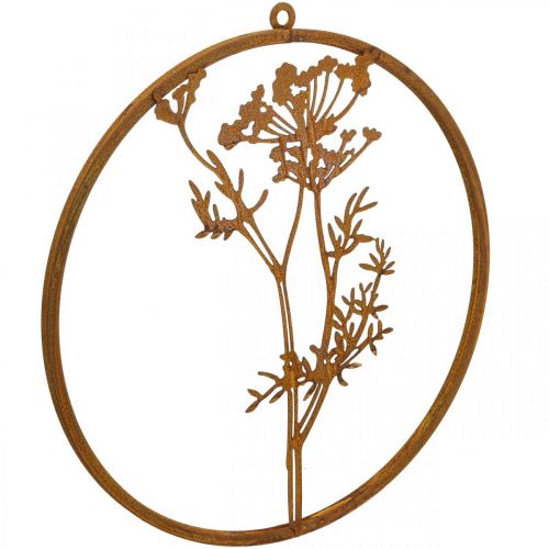 Prodotto Anello in metallo decorazione patina anello decorazione murale ramo di aneto Ø38cm