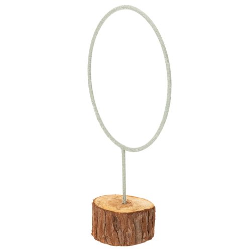 Anello decorativo in metallo su supporto in legno per decorazione da tavola, 43 cm | Floristik24.it