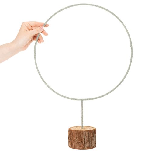 Anello rotondo decorativo su base in legno, in metallo, per fiori secchi, 52 cm | Floristik24.it