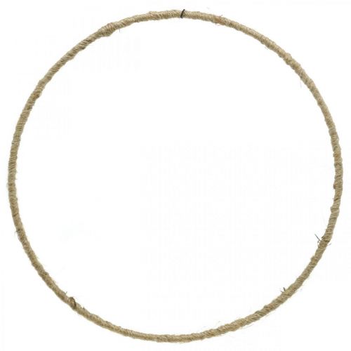 Anello decorativo in metallo avvolto in corda di iuta anello in metallo Ø25cm 10pz