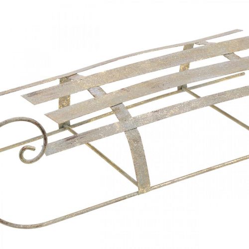 Floristik24 Slitta per Natale, decorazione invernale, slitta decorativa dorata, aspetto antico L41cm H11cm