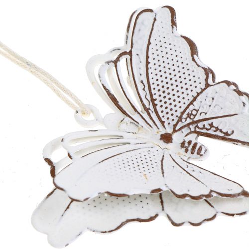 Prodotto Farfalla in metallo da appendere bianca 7cm 6 pezzi