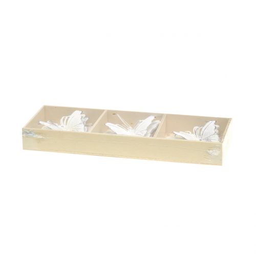 Floristik24 Farfalla in metallo da appendere bianca 7cm 6 pezzi