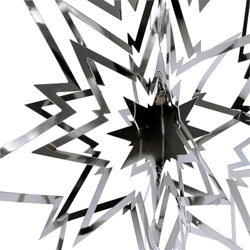 Floristik24 Stella in metallo per appendere argento 3D 16 cm